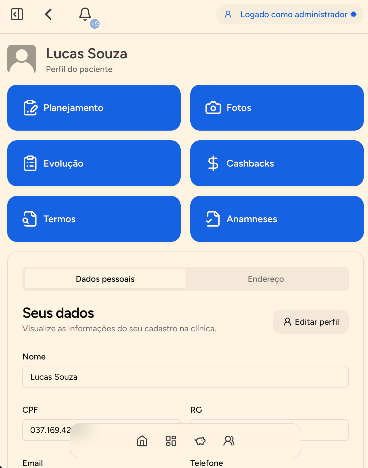 Perfil do paciente no IM Clinic